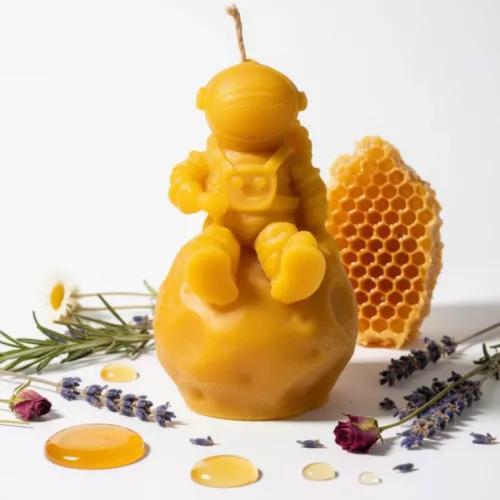 Vela de Cera Natural de Abeja – Astronauta