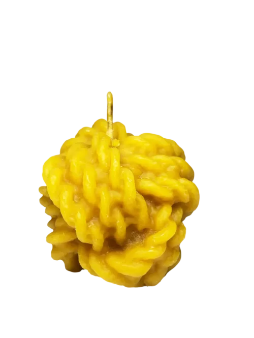 Vela de Cera Natural de Abeja – Diseño en Maraña de Cuerda
