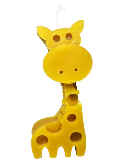 Vela de Cera Natural de Abeja con Forma de Jirafa