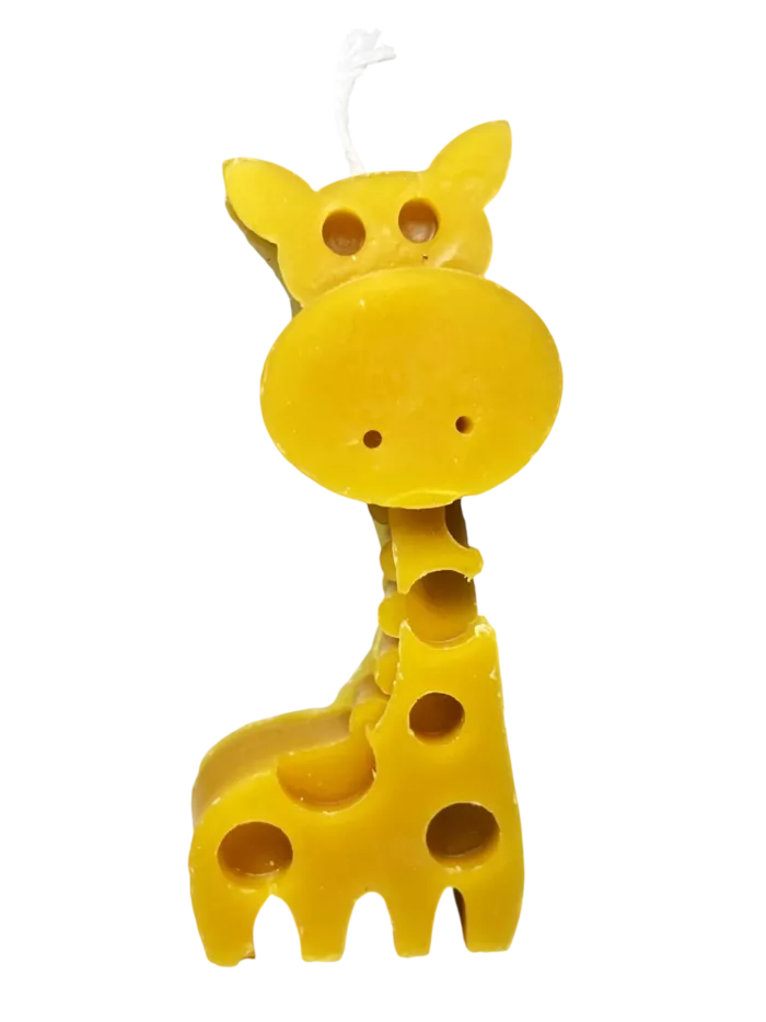 Vela de Cera Natural de Abeja con Forma de Jirafa