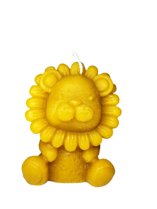 Vela de Cera Natural de Abeja con Forma de León – La Meliciosa
