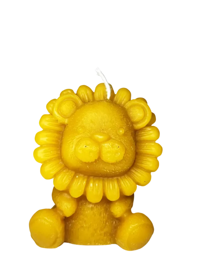 Vela de Cera Natural de Abeja con Forma de León – La Meliciosa