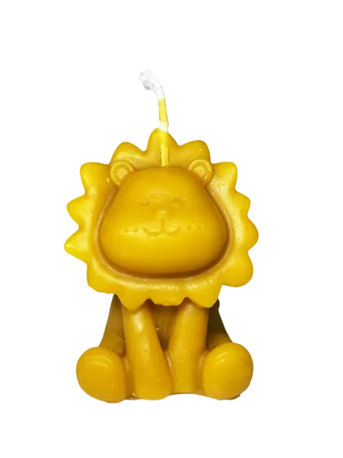 Vela de Cera Natural de Abeja con Forma de León – La Meliciosa