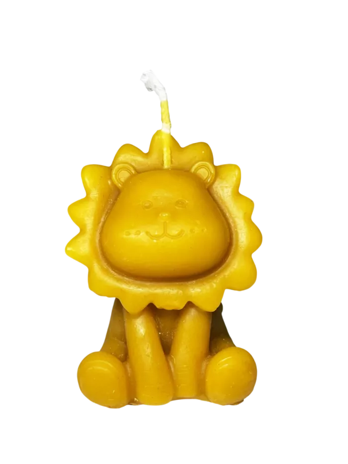 Vela de Cera Natural de Abeja con Forma de León – La Meliciosa