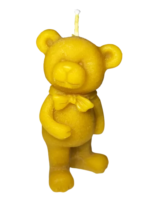 Vela de Cera Natural de Abeja con Forma de Oso – La Meliciosa