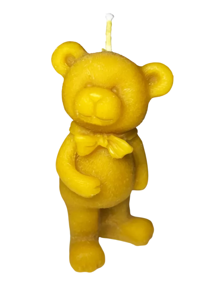 Vela de Cera Natural de Abeja con Forma de Oso – La Meliciosa